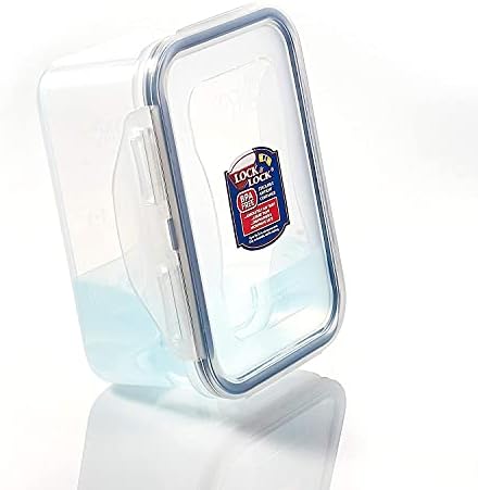 Lock & Lock HPL826 Rectangular Storage Container-Clear/Blue, 2.6 L