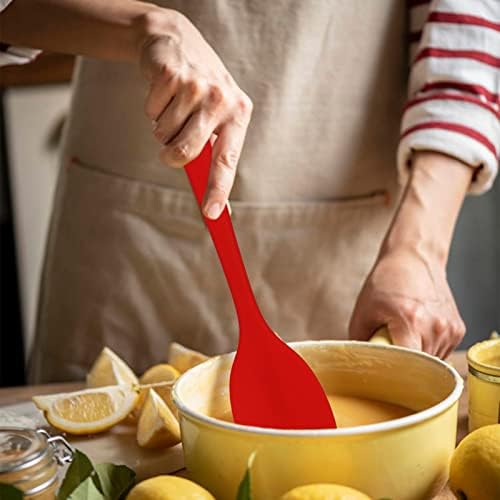 4 pcs Silicone Spoons, 11inches Mixing Spoons Heat Resistant Baking Serving Spoon Silicone Cooking Tools One Piece Design Silicone Spoon for Kitchen Cooking Stirring (27.7cm Long)