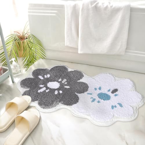 Bathroom Carpet Ultra Absorbent Bath Mat Thick Microfiber and Resistant Fluffy Bath Rug Machine Washable Bath Mat Non Slip Bath Rug for Bathroom, Bedroom and The Entrance of Door (31.5"x18.5", Grey) by Loismood - Image 7