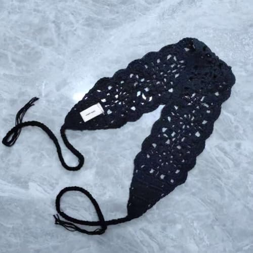 ZhangyiHot 1pc Black Women Fashion Fabric Lace Wide Stretch Headband Headwrap Black Headband with wide edge Hats and Caps