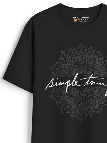 Image of BULLMER Trendy Half Sleeve Oversized Cotton Blend Crew Neck Tshirt for Men - Pack of 2