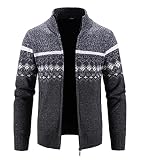 Qienjn Pull Tricoté Col Montant Hommes Épaissi Chaud Et Confortable Cardigan Hommes De Vacances De Loisirs Printemps Et Automne Boutique Chandails Hommes M-Dark Grey3 M