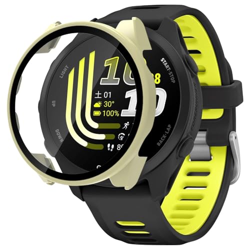 HVUYAL�P�[�X For GARMIN(�K�[�~��)�X�}�[�g�E�H�b�` Forerunner 170 Music Black/Amp Yellow ��p���v�P�[�X ��̌^ �����K���X �ی�J�o�[ �S�ʕی� 9H ��ʕی�t�B���� + PC �J�o�[ �����ȒP 