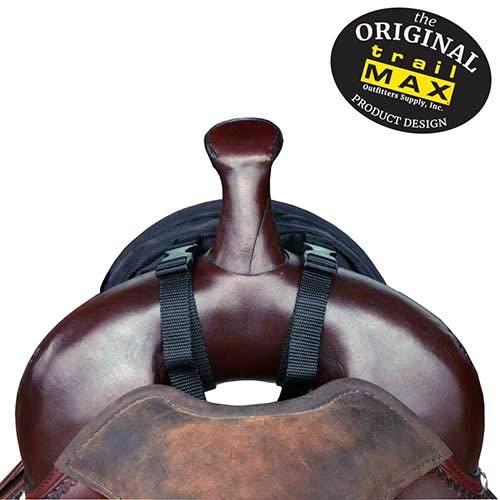 Trailmax 500 Series Saddle Pommel Pocket Bag For Horse Trail Riding; Saddle Pommel Pocket Western & Endurance Saddles; Cellphone Horn Bag; Trail Riding Cellphone Pommel Pocket; Black & Sand #TOP3