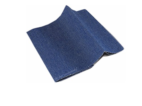 Percale Thermocollant Bleu jean moyen -12 x 45 cm - Pièce De Réparation Thermo Adhésive Tous Tissus. (Plusieurs couleurs au choix)
