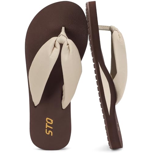 STQ Quick Dry Orthopedic Beach Flip Flops