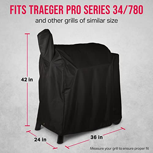 Grillman Grill Cover For Traeger 34 Series, Z Grills 700/550/600 Series, Grilla Grills Silverback | Durable, Waterproof, Fade Resistant | Heavy Duty 600D Pvc Coated Fabric | Large Bbq Smoker Cover #TOP1