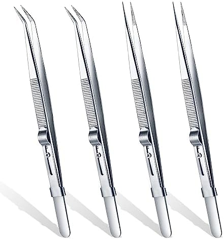 4 Pack Diamond Jewelers Tweezers Holder Pick Up Tool Claw - View #10