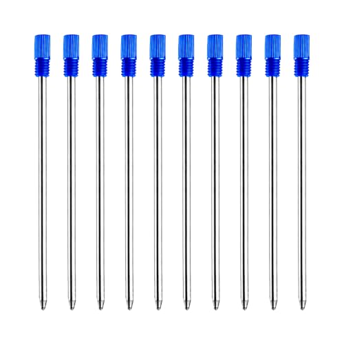 Lot de 10 Recharges de Stylo à Bille, Recharge Stylo Bille,1 mm Bleu Pointe Moyenne, 7 cm Mine Interchangeable Compatible avec Swarovski, Fluidité d’Écriture Optimale, Compatible Bureau École Maison