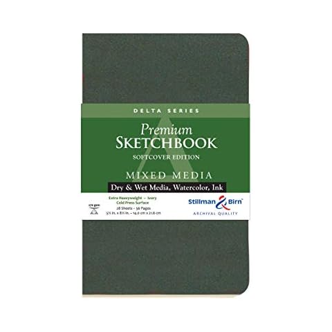 Stillman & Birn Delta Series Softcover Sketchbook, 5.5" x 8.5", 270 gsm (Extra Heavyweight), Ivory Paper, Cold Press Surface Cover