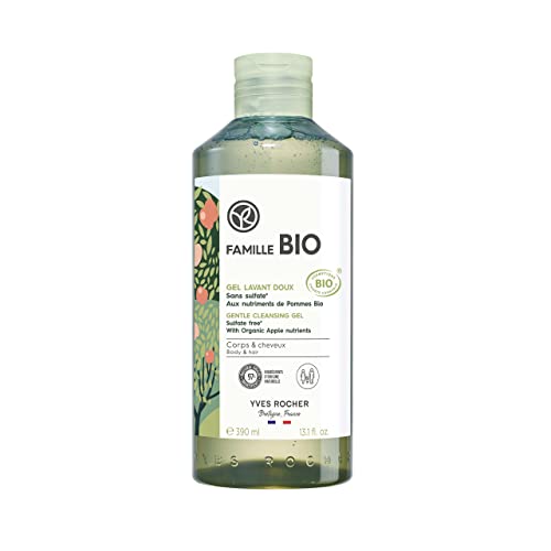 Yves Rocher - Gel Bio de ducha & Champú suave Sin Sulfatos - Cuerpo & cabellos - Activo de Manzana Ecológica - 390 ml