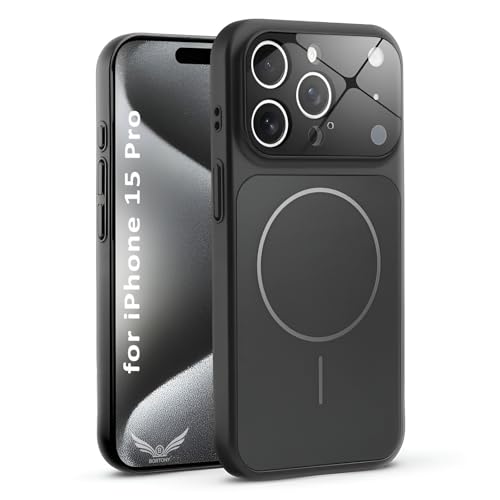 BORTONY Case Compatible with iPhone 15 Pro Ultra Thin Mate Magnetic Cover for iPhone 15 Pro Camera Protection Slim Design Hard Phone Case for iPhone 15 Pro 6.1 inch (Black, iPhone 15 Pro)