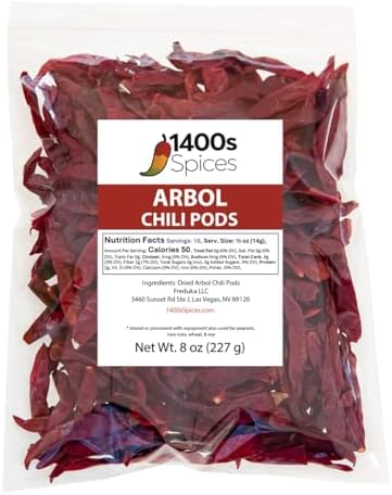 8oz Chile de Arbol Dried Whole Peppers