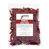 8oz Chile de Arbol S17. Dried Arbol Whole Chilies Peppers, Chili Seco Pods for Authentic Mexican Food by 1400s Spices