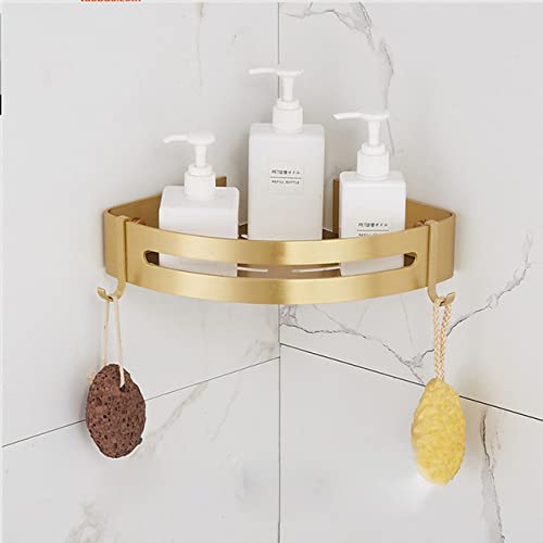 SXKJ Juego de Accesorios de baño en Oro Cepillado con toallero, Colgador de Toallas, portarrollos de Papel, escobillero y Estante de Esquina. Juego de Accesorios de baño.