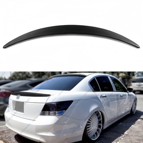 WheelX Rear Spoiler Compatible with 2008-2012 Honda Accord, Duckbill Spoiler Fits for 2008 2009 2010 2011 2012 Sedan 4 Door, Exterior High Kick Trunk Tail Deck Lid Wing Lip (Glossy Black)