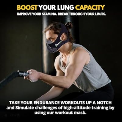 NEXTGEN Workout Altitude Mask for Men & Women, 24-Level Resistance Breathing Trainer for Cardio, Running & Gym Workouts, 8 Filters, Cleaning Spray, Cloth, Case