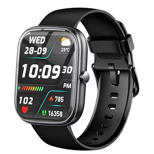 TRAUSI Smart Watches for Women Men, 1.83" HD Smartwatch with 120 Sports Modes, Heart Rate/Sleep Monitor, IP67 Waterproof, Bluetooth Call & Music Control for iPhone/Android - Black