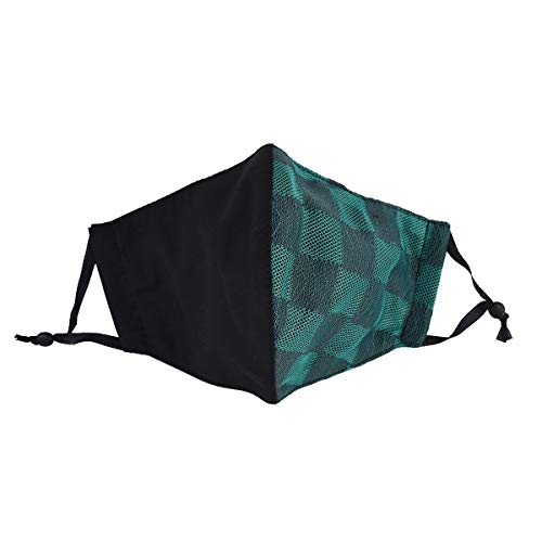 LALUICE(ラルイス) 日本製和柄レース立体マスク(大人用) 男女兼用 サイズ:14×21cm (立体タイプ大人用(市松柄 大))