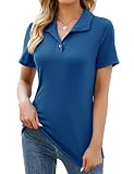 Womens Polo Shirts Short Sleeve Shirts for Women V Neck Tunic Shirt Work Tops Dressy Casual Maternit