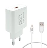 Stock Lider-Cabeza Cargador USB 5V/3A Adaptador de Enchufe de Carga USB con Cable Llghtning 1M, Compatible lPhone,Sansung,Lector electrónico,Auriculares,Consola Juegos,Altavoz Bluetooth,lámpara