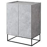 DORIS ドリス サイドボード キャビネット スリム 幅60 コンクリート調 収納 リビング キッチン リビング収納 扉付き ストーングレイン キャビネットヴェコニー60cm 【17572】