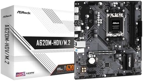 Placa Mãe ASRock A620M-HDV/M.2, Chipset A620, AMD AM5, mATX, DDR5