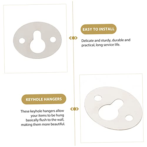 Image of DOITOOL 2sets Oval Keyhole Hangers Frame Hanging Hardware Space-Saving for Wall Decor Picture Frames 15pcs*2
