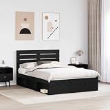 SKTQYQO Estructura de cama King Size 160 x 200 cm negro pino macizo