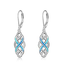 Blue Opal Celtic Knot Earrings
