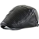 UTHTY Chapeaux de Gavroche for Hommes avec bérets Pointus Hiver Vintage Ducbill Casquette Couleurs Unies Mari Artiste Chapeau Masculin (Color : Black, Size : One Size)