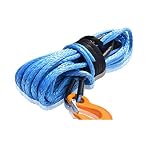 3)Size: 12mm*30m Blue 12mm*30m Synthetic Winch Rope with Thimble ATV Winch Cable Heavy Duty Vehicle Towing Rope for Truck ATV UTV SUV (Color : Blue)