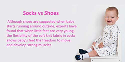 Baby & Toddler Girl Mary Jane Socks With Shoe-Look-Anti-Slip Soles-Cotton -1 Pair (Festive-Black, 0-12 Months) #TOP4