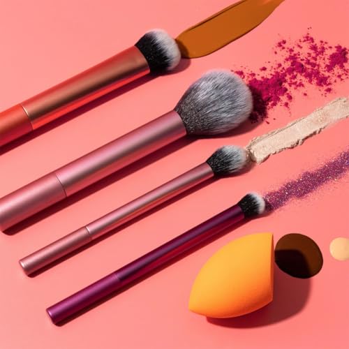 Kit de Pincéis de Maquiagem Everyday Essentials, 5 Peças, Blush Brush, Expert Face Brush, Setting Br