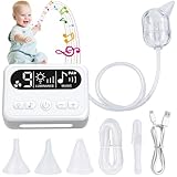 Yaskyly Mouche Bebe Electrique, 65Kpa Mouche Bébé Électrique 9 Niveaux d’Aspiration Aspirateur Nasal Bebe Electrique avec 3 Embout Silicone, Musique et Lumière Apaisantes, Recharge USB C pour Bébé