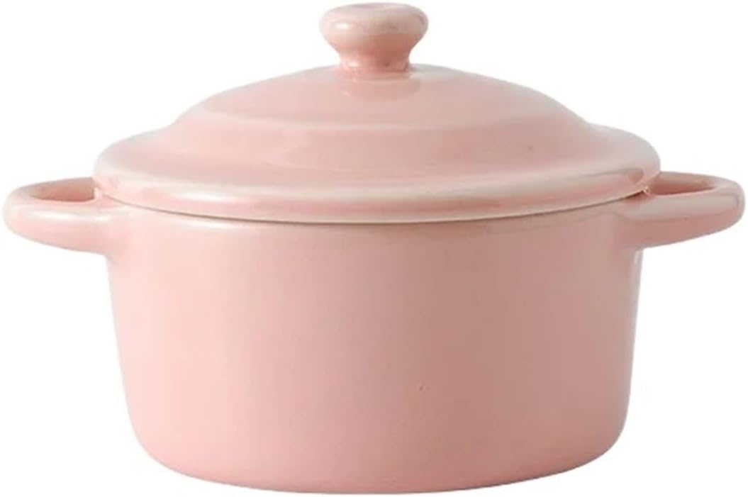 Bowl Double-handled Lidded Stew Pot, Desserts, Steamed Eggs, Ceramic Bowls, Household Tableware(SKY BLUE)