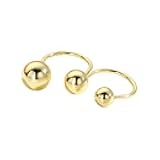 OIDIMS Unique Geometric Balls Asymmetric Wrap Open Ring for Women Dainty Double 2 Rings Fashion Ball Statement Tiny Stainless Steel Promise Finger Knuckle Pinky Stacking Band Christmas Birthday Gifts