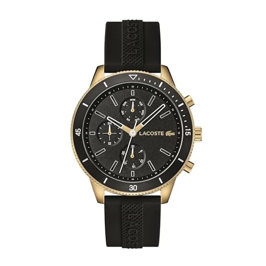 Lacoste Reloj Analógico de Cuarzo multifunción para hombre con Correa en silicona Negro - 2010994