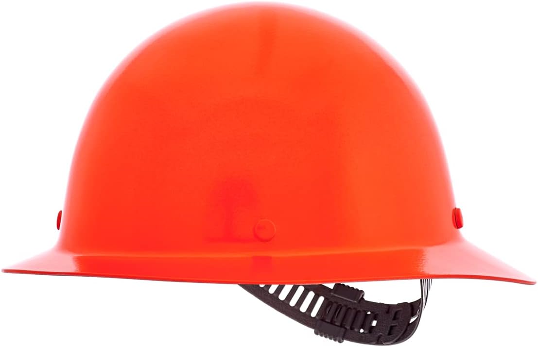 MSA Skullgard Full-Brim Hard Hat with Suspension - Non-Slotted Cap, Made of Phenolic Resin, Radiant Heat Loads up to 350F, Standard Size Hard Hat | Staz-On Pinlock Suspension