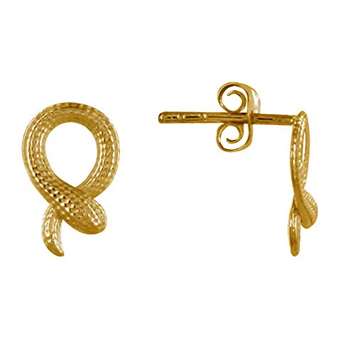 Boucles d'Oreilles Plaqué Or Les Poulettes Bijoux en Cordon Serpent Chic