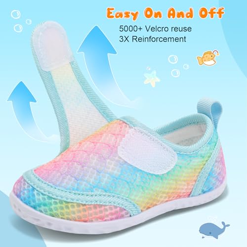 Image of FEETCITY Toddler Water Shoes Boys Girls Swim Shoes Quick Dry Kids Aqua Socks Barefoot for Beach Swimming Pool