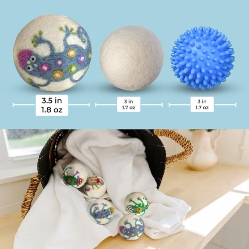 Ezhippie Quality Wool Dryer Balls - 1000+ Loads - Pure Organic Wool - Reusable Natural Fabric Softener Perfect with Essential Oils, Reduce Clothing Static and Wrinkles - Image 8