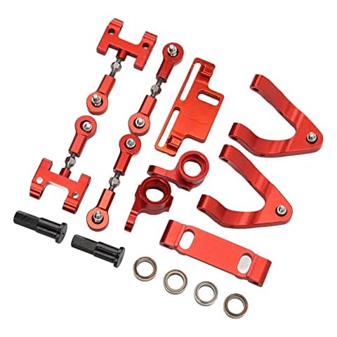 SUNGOOYUE RC Car Metal Accessories Set, RC Upper Lower Suspension Arm + Steering Cup + Hex Adapter Hex Adapter WPL D12 RC Car(Red) Cover
