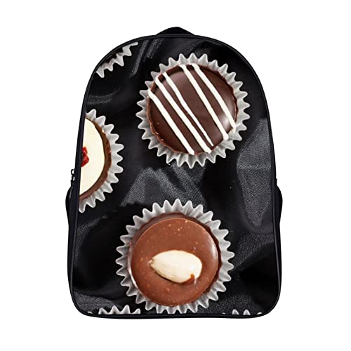 Sac d'école pour enfants et ados style chocolat 40x28x16cm