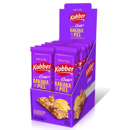 Barra De Cereal Kobber Classic Caixa Com 12un Cereais (Caixa 240g, Banana e Mel)