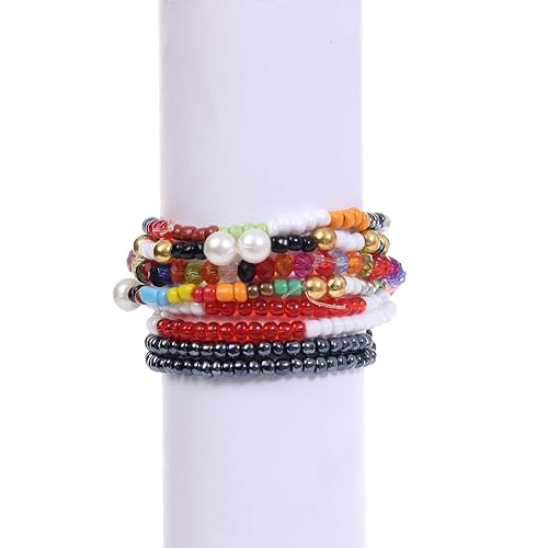 Image of Ambitieux DIY Bracelet Making Kit for Girls - 12 Types Colorful Beads with Charms, Elastic Thread, Earrings, Clasps & Rings - Jewellery Craft Kit for Kids, Birthday Return Gift, Rakhi Special Set for 2 3 4 5 6 7 8 9 10 years (Seed beads 1)