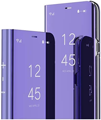 MRSTER Realme 7 Case, Mirror Design Clear View Flip Bookstyle Luxury Protecter Shell With Kickstand Case Cover for Realme 7. Flip Mirror: Black