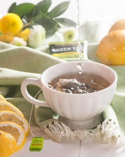 Image of Bigelow Tea Decaffeinated Green Tea with Lemon, Decaf Tea with Green Tea and Lemon, 20 Count Box (Pack of 6), 120 Total Tea Bags