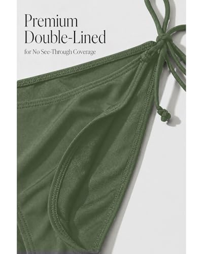 Image of Holipick Bikini Bottoms for Women String Bathing Suit Bottom with Moderate Coverage Low Waist Swim Bottom
