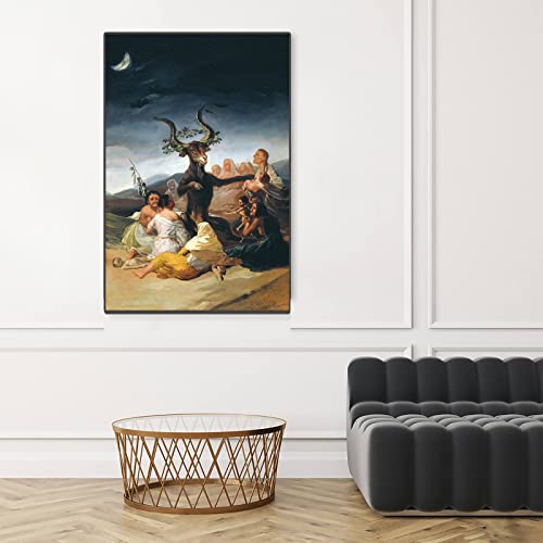 Francisco De Goya Prints - Witches Sabbath Poster - Fine Art Oil Paintings Reproduction Goya Canvas Wall Art Dark Vintage Posters Picture For Living Room, Bedroom Home Wall Decor Unframed(Witches Sabbath,12X18In/30X45Cm) #TOP1